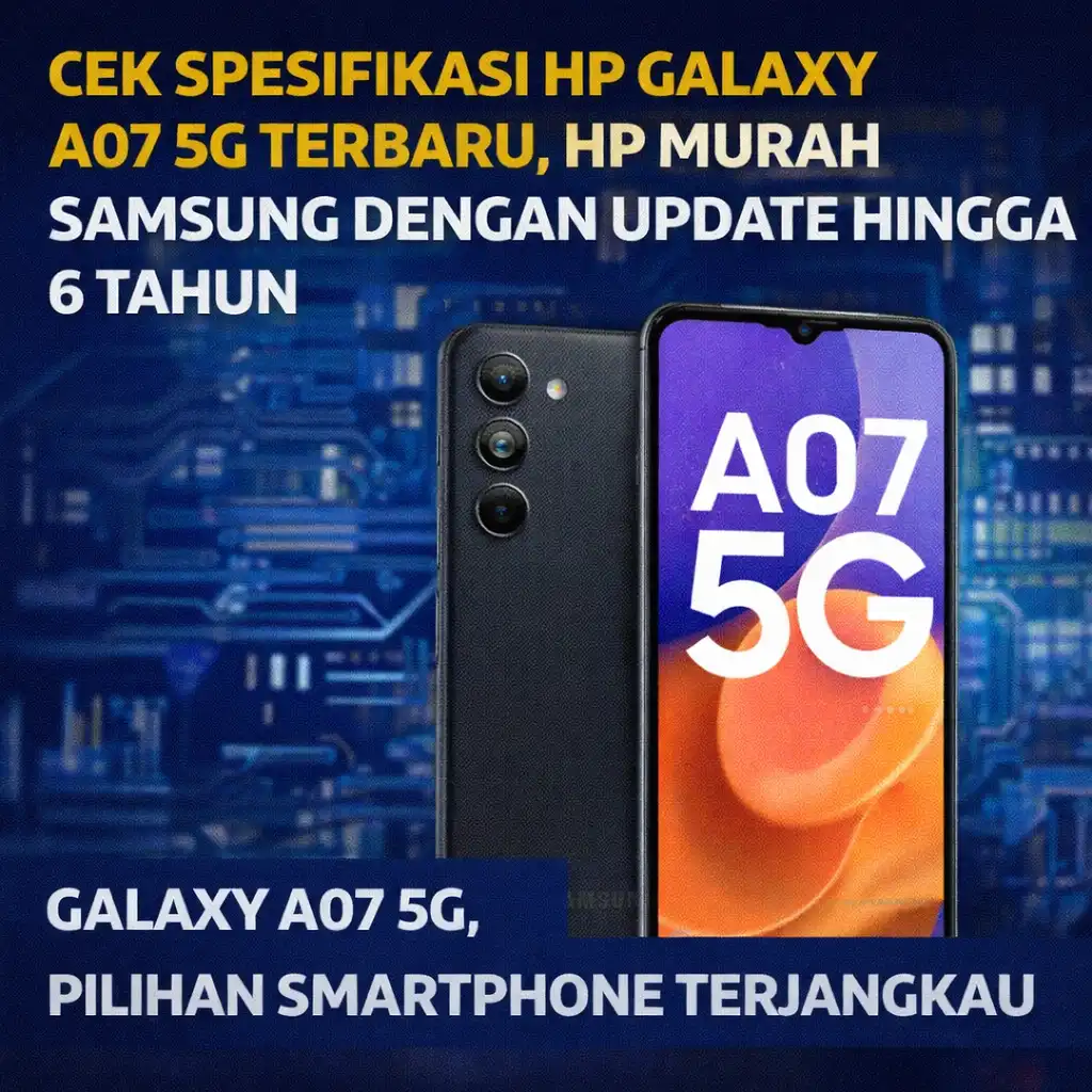Read more about the article Cek Spesifikasi HP Galaxy A07 5G Terbaru, HP Murah Samsung dengan Update hingga 6 Tahun Galaxy A07 5G, Pilihan Smartphone Terjangkau