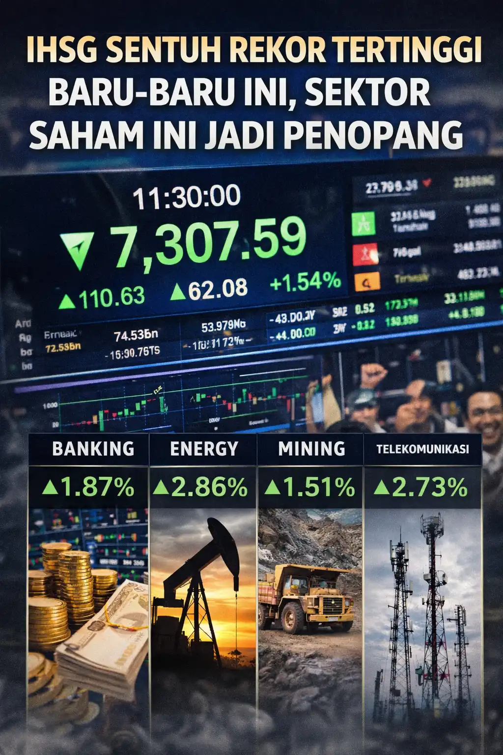 Read more about the article IHSG Sentuh Rekor Tertinggi Baru-Baru Ini, Sektor Saham Ini Jadi Penopang