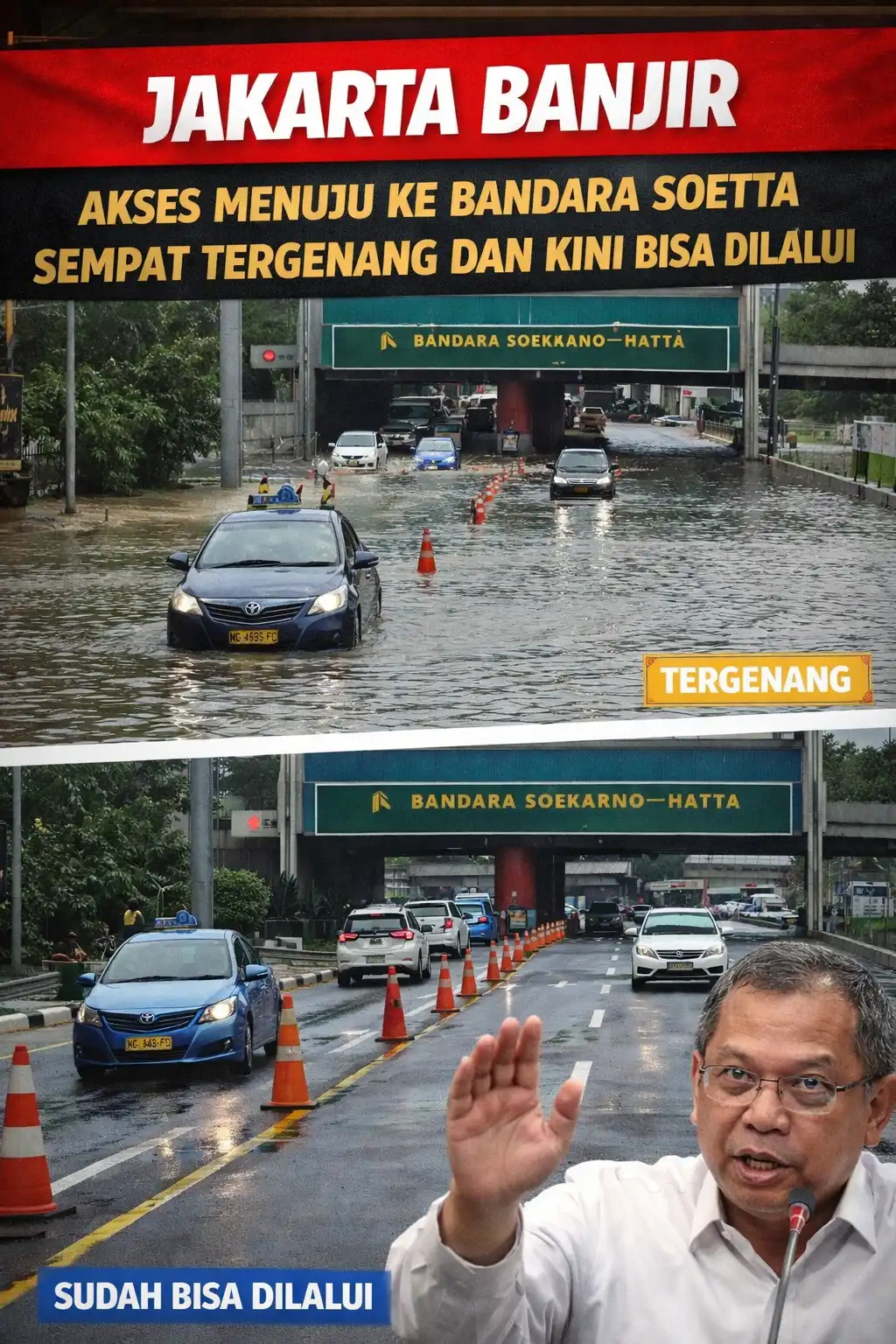 Read more about the article Jakarta Banjir, Akses Menuju ke Bandara Soetta Sempat Tergenang Dan Kini Bisa Dilalui
