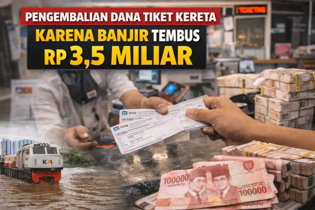 Pengembalian Dana Tiket Kereta karena Banjir Tembus Hingga Rp 3,5 Miliar