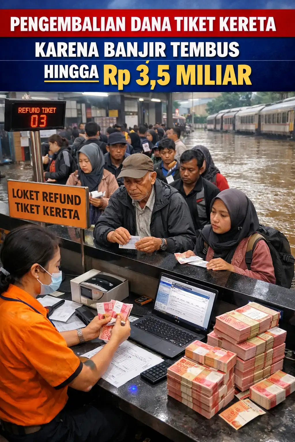 Read more about the article Pengembalian Dana Tiket Kereta karena Banjir Tembus Hingga Rp 3,5 Miliar