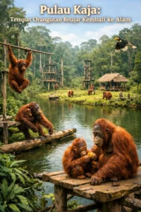 Read more about the article Pulau Kaja: Tempat Orangutan Belajar Kembali ke Alam