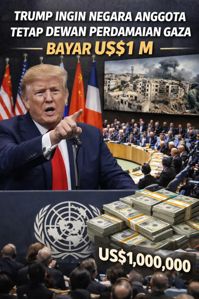 Trump Ingin Negara Anggota Tetap Dewan Perdamaian Gaza Bayar US$1 M