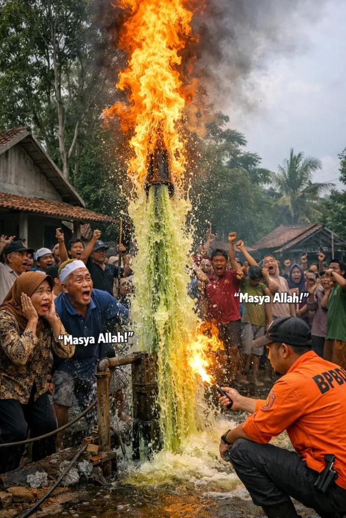 Warga Di Desa Panyaksagan Teriak Masya Allah, Ngebor Air Keluar Minyak Mirip Pertalite, BPBD Diuji Keluar Api