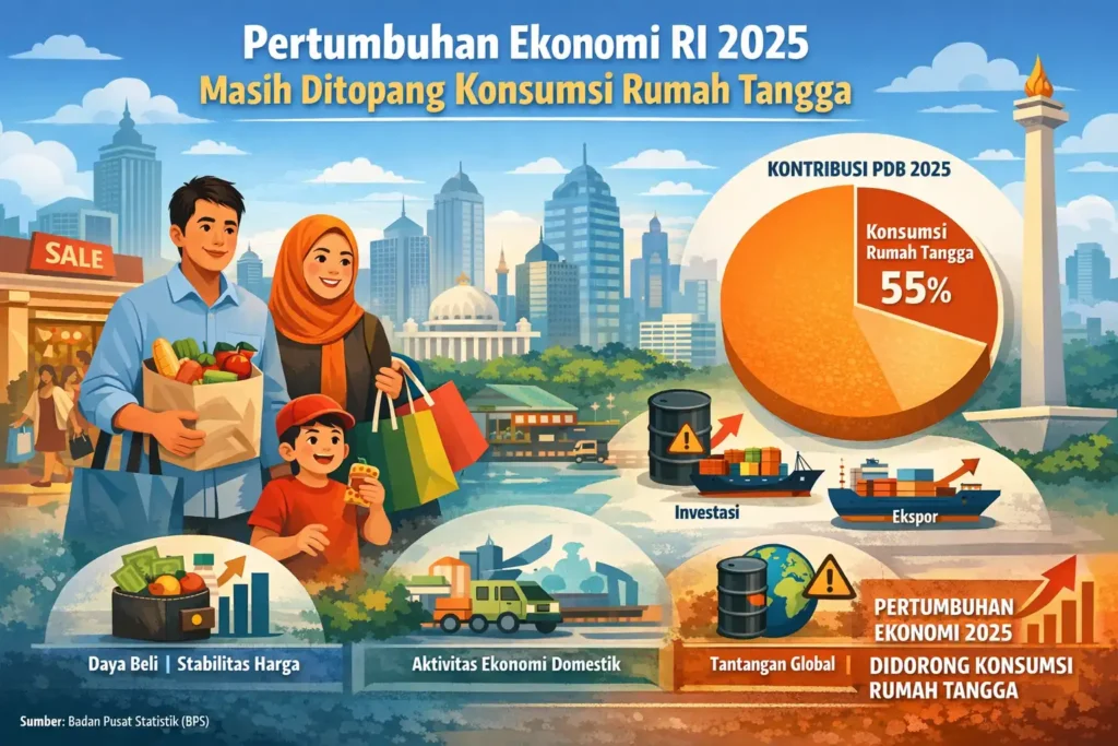 Pertumbuhan Ekonomi RI 2025 Masih Ditopang Konsumsi Rumah Tangga