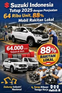 Read more about the article Suzuki Indonesia Tutup 2025 dengan Penjualan 64 Ribu Unit, 88 Persen Mobil Rakitan Lokal